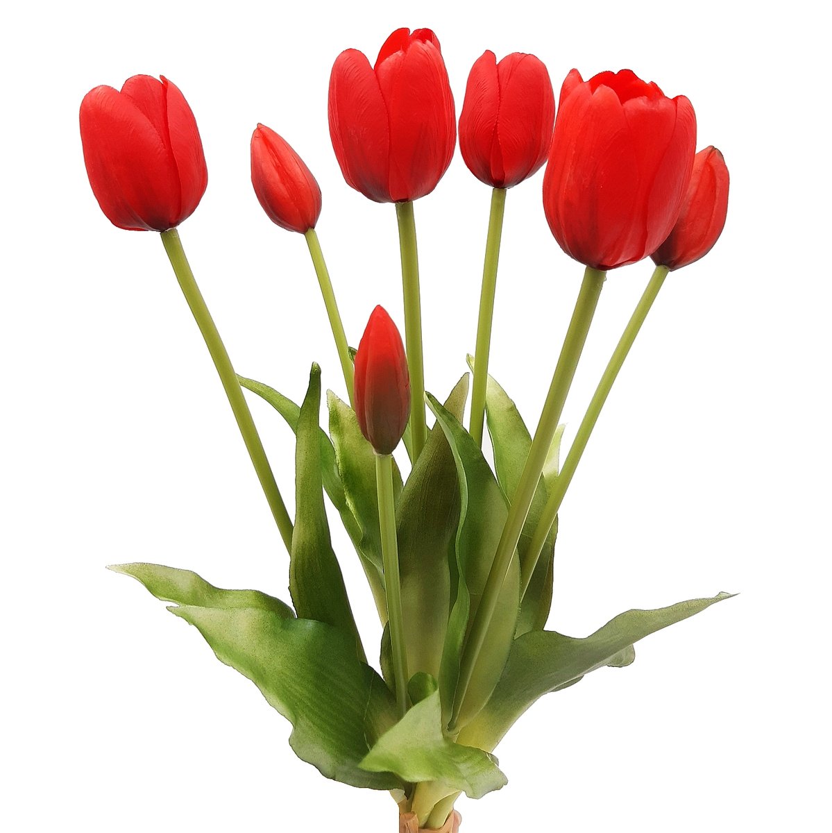 Tulipany silikonowe jak żywe czerwone bukiet 7 sztuk gumowe 40 cm