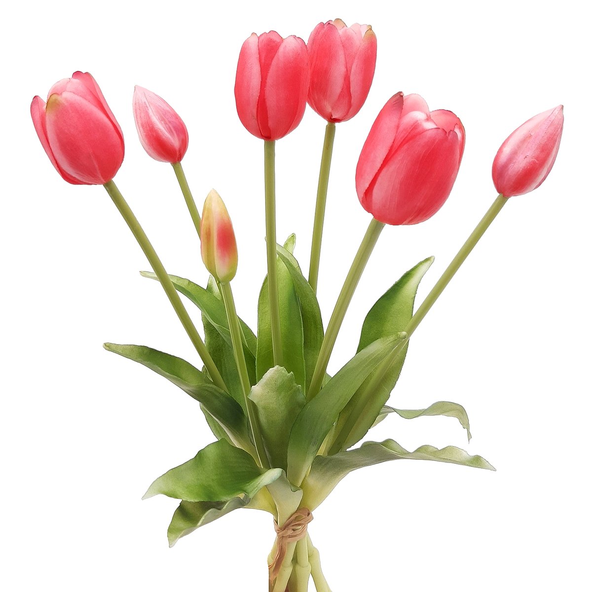 Tulipany silikonowe jak żywe różowe bukiet 7 sztuk gumowe 40 cm