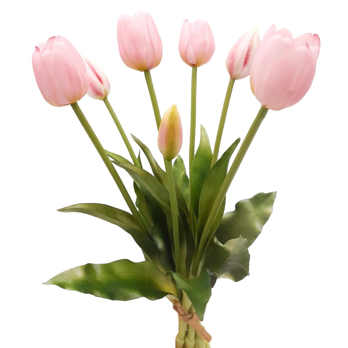 Tulipany silikonowe jak żywe różowe jasne bukiet 7 sztuk gumowe 40 cm