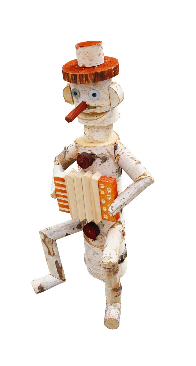 Figurka drewniana do ogrodu z brzozy HARMONISTA 55cm ozdoba ogrodowa