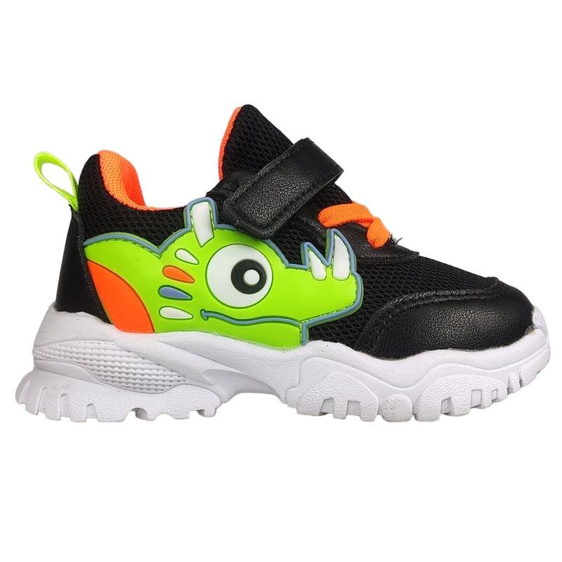 Buty Sportowe Dziecięce Z Dinozaurem Czarne Modne Stylowe Chłopięce Wygodne Lekkie Sneakersy 28