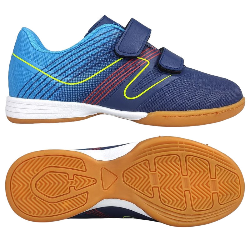 Buty Halówki Piłkarskie Męskie Dziecięce Niebieskie Wygodne Do Piłki Nożnej Sportowe Lekkie Na Rzepy Halowe Buty 32