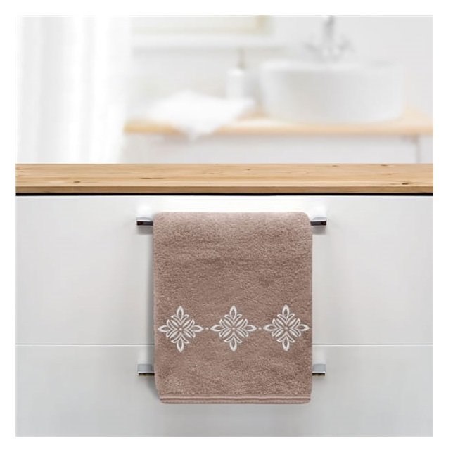 Ręcznik Salma elegancki z haftem 70x130 beżowy
