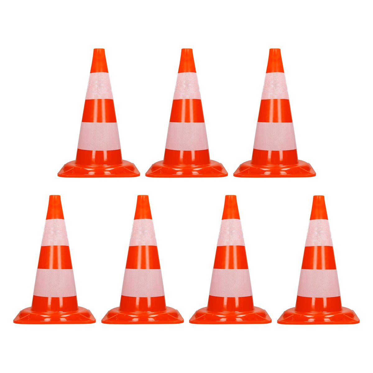 Zestaw 7 pachołków ostrzegawczych Pachołek ostrzegawczy Pylon bezpieczeństwa 47 cm pachołek
