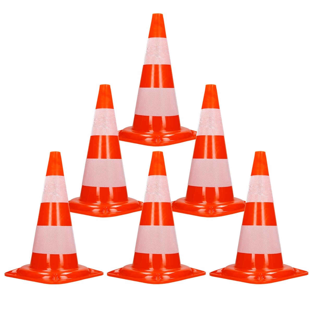 Zestaw 6 pachołków ostrzegawczych Pachołek ostrzegawczy Pylon bezpieczeństwa 47 cm