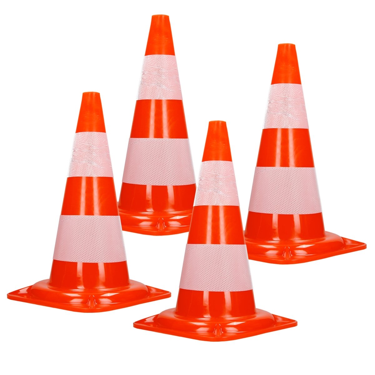 Zestaw 4 pachołków ostrzegawczych pachołek ostrzegawczy pachołek drogowy pylon bezpieczeństwa 47 cm pachołek