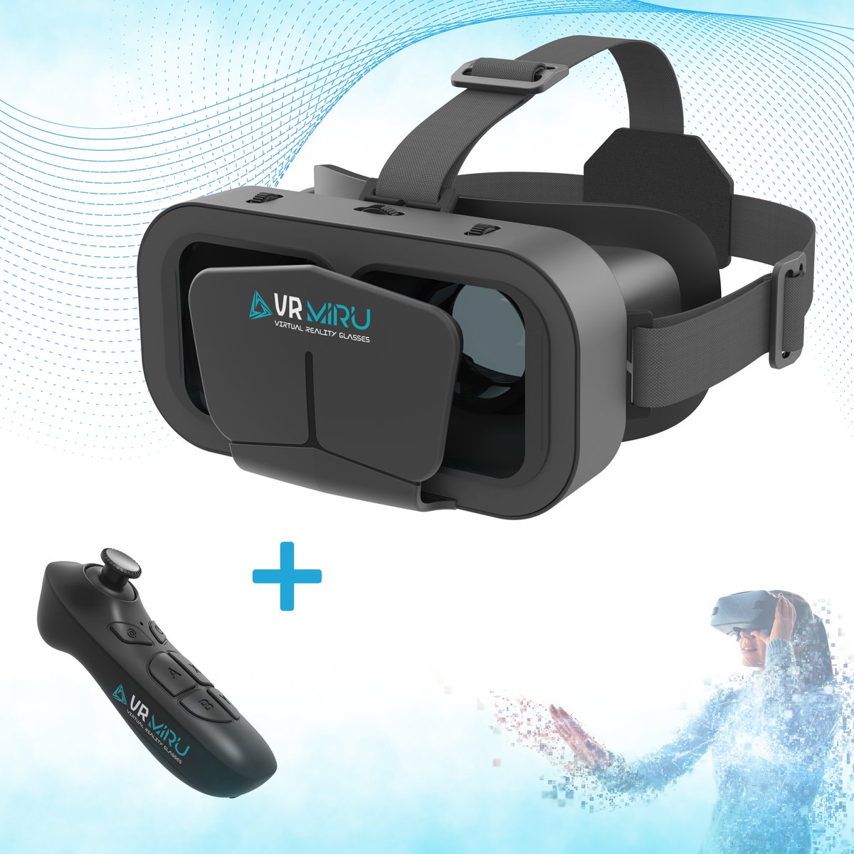 Gogle VR do gier na telefon + kontroler do okularów VR Bluetooth