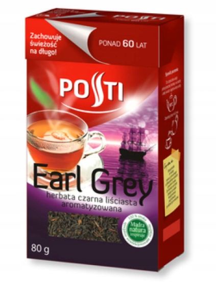 ﻿Herbata Czarna POSTI EARL GREY Liściasta 80g