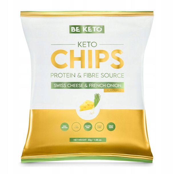BeKeto Keto Chipsy – Ser Szwajcarski & Francuska Cebulka 30g