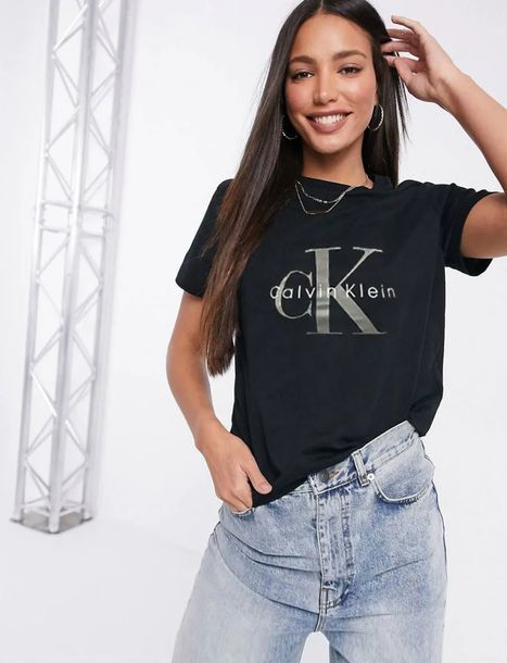 Koszulka Damska Calvin Klein Czarny t-shirt damski ROZMIAR XL