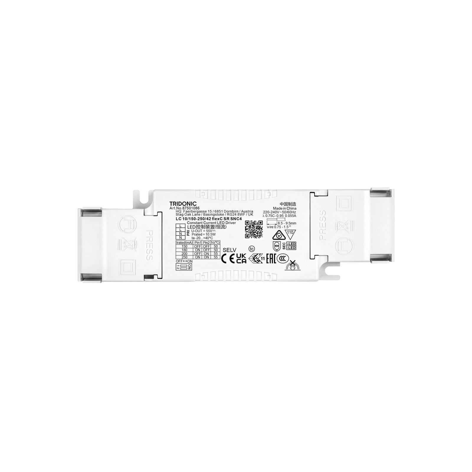 Kompaktowy sterownik LED TRIDONIC LC 10/150-250/42 flexC SR SNC4