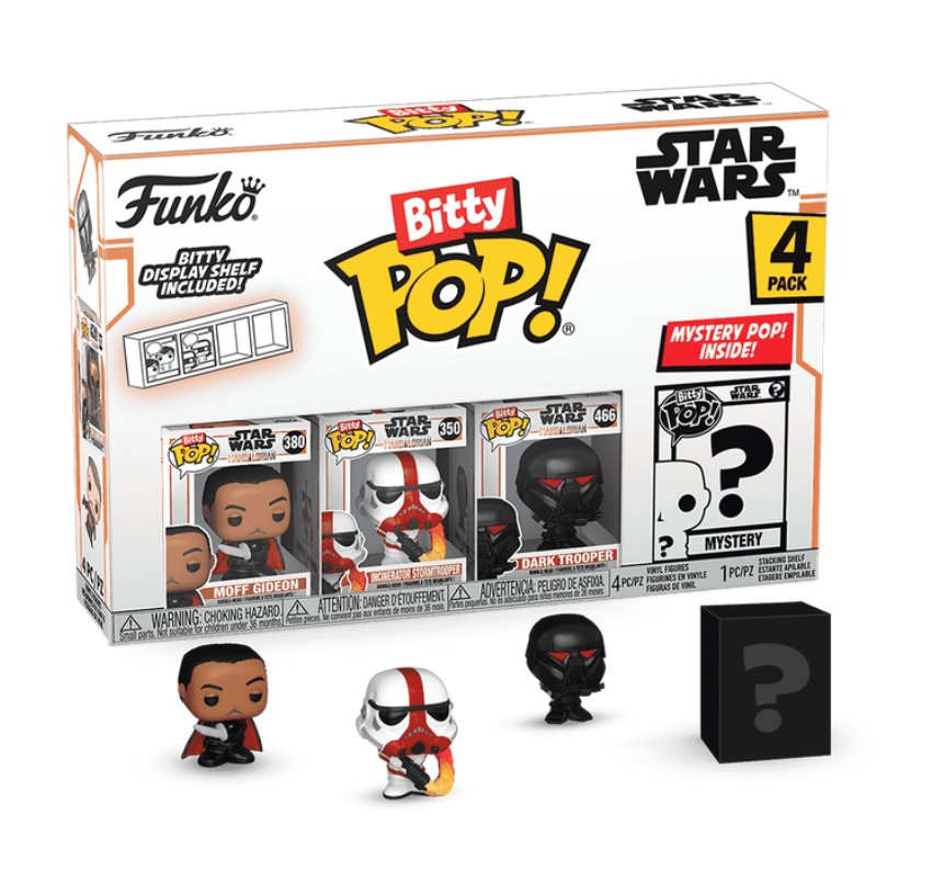 the mandalorian bitty funko pop 4 pack 2.5cm star wars moff gideon incinerator stormtrooper dark trooper