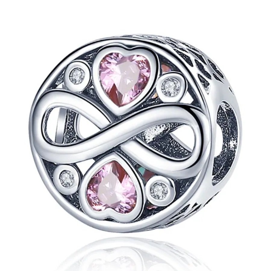 Zawieszka SREBRO 925 Charms koralik do PANDORA Znak Nieskończoności Serce