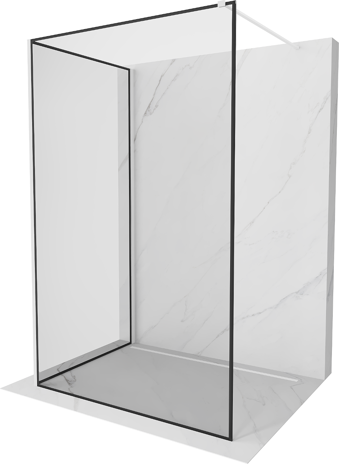 Mexen Kioto ścianka prysznicowa Walk-in 140 x 100 cm, czarny wzór, biała - 800-140-212-20-70-100