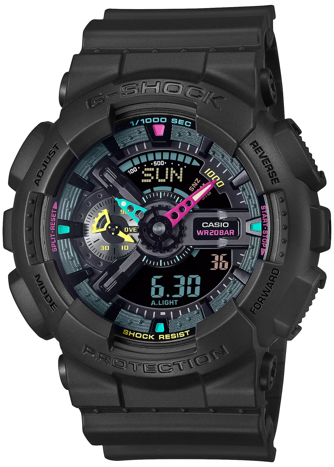 Zdjęcia - Zegarek Casio  G-SHOCK GA-110MF-1AER G-SHOCK MULTI-FLUORESCENT ACCENTS - Natychmi 