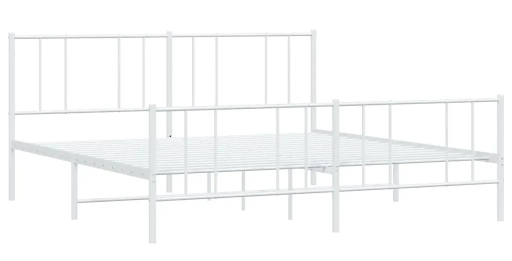 Białe metalowe łóżko małżeńskie 180x200 cm N4-T41