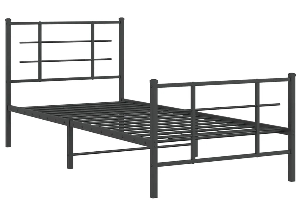 Czarne metalowe łóżko małżeńskie 100x200cm - Divano