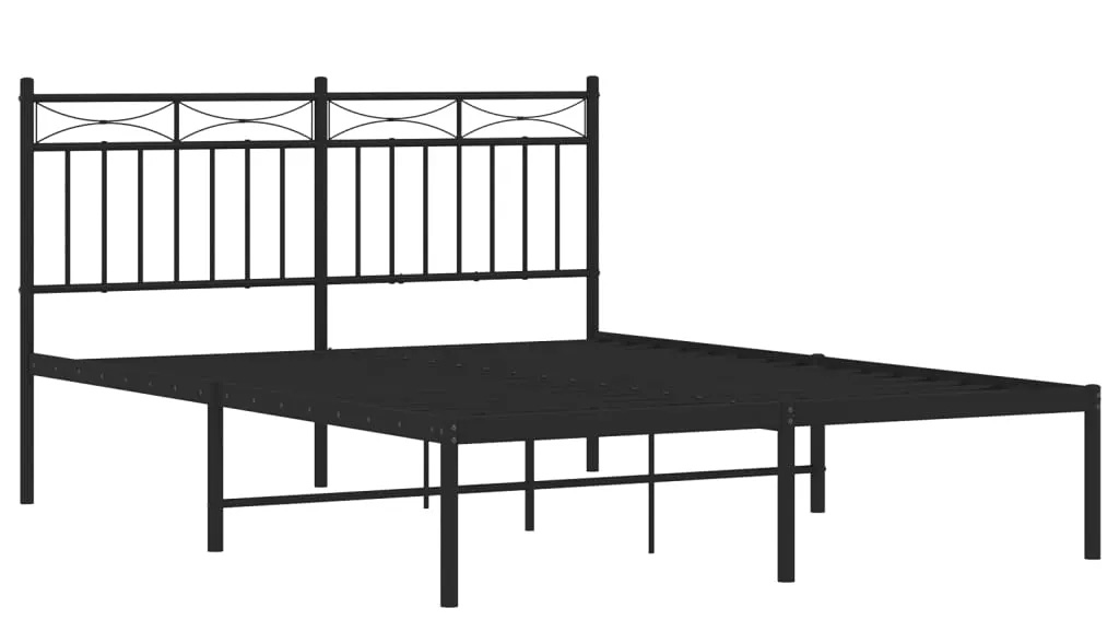 Czarne metalowe łóżko małżeńskie 180x200 cm B7-E42