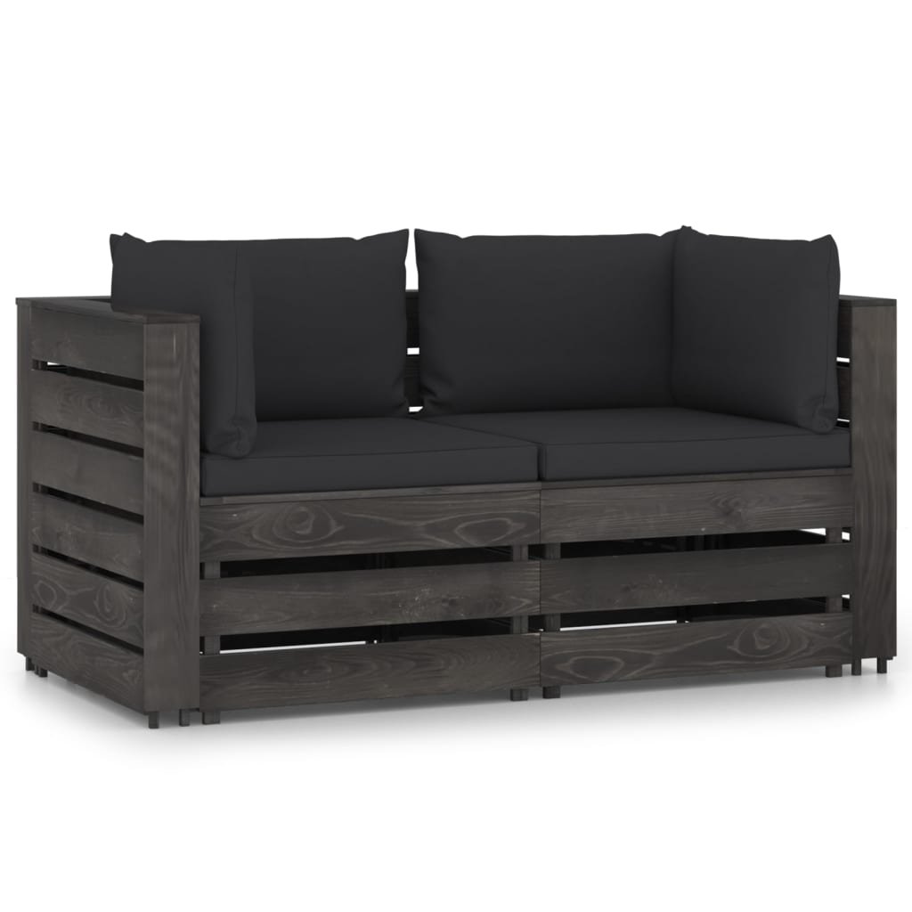 Sofa ogrodowa z palet - 2-osobowa, drewno sosnowe,