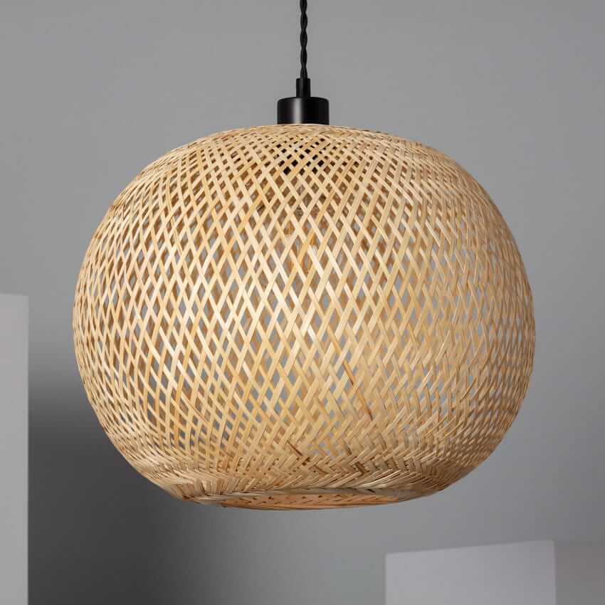 Ekologiczna lampa wisząca kula Boho ABR-NLW28-BH-E27 Abruzzo bambus naturalny
