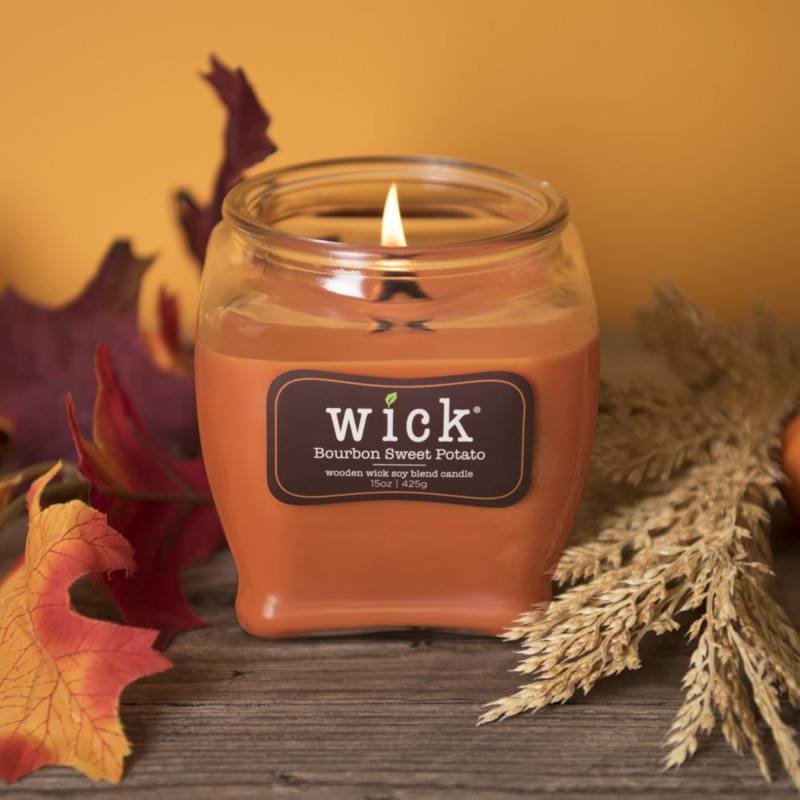 Sojowa świeca zapachowa drewniany knot Colonial Candle Wick 425 g - Bourbon Batat