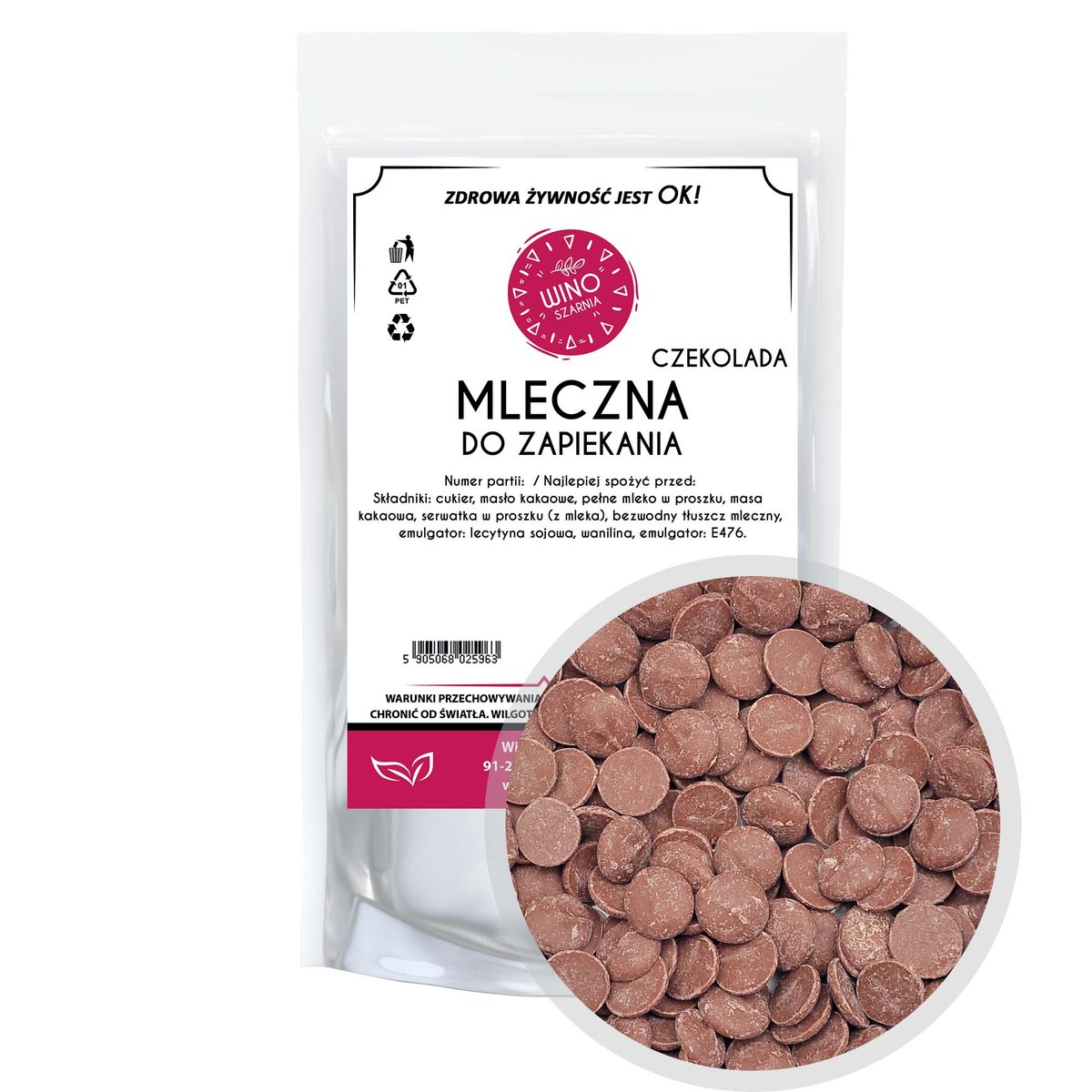 Czekolada mleczna do zapiekania Łezki Dropsy Kropelki 500g Fontann Fondue