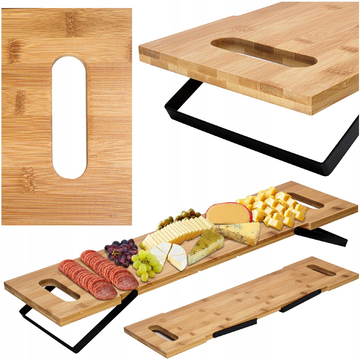 DESKA TACA DO SERWOWANIA PRZEKĄSEK SERÓW WĘDLIN SUSHI JEDZENIA BAMBUSOWA