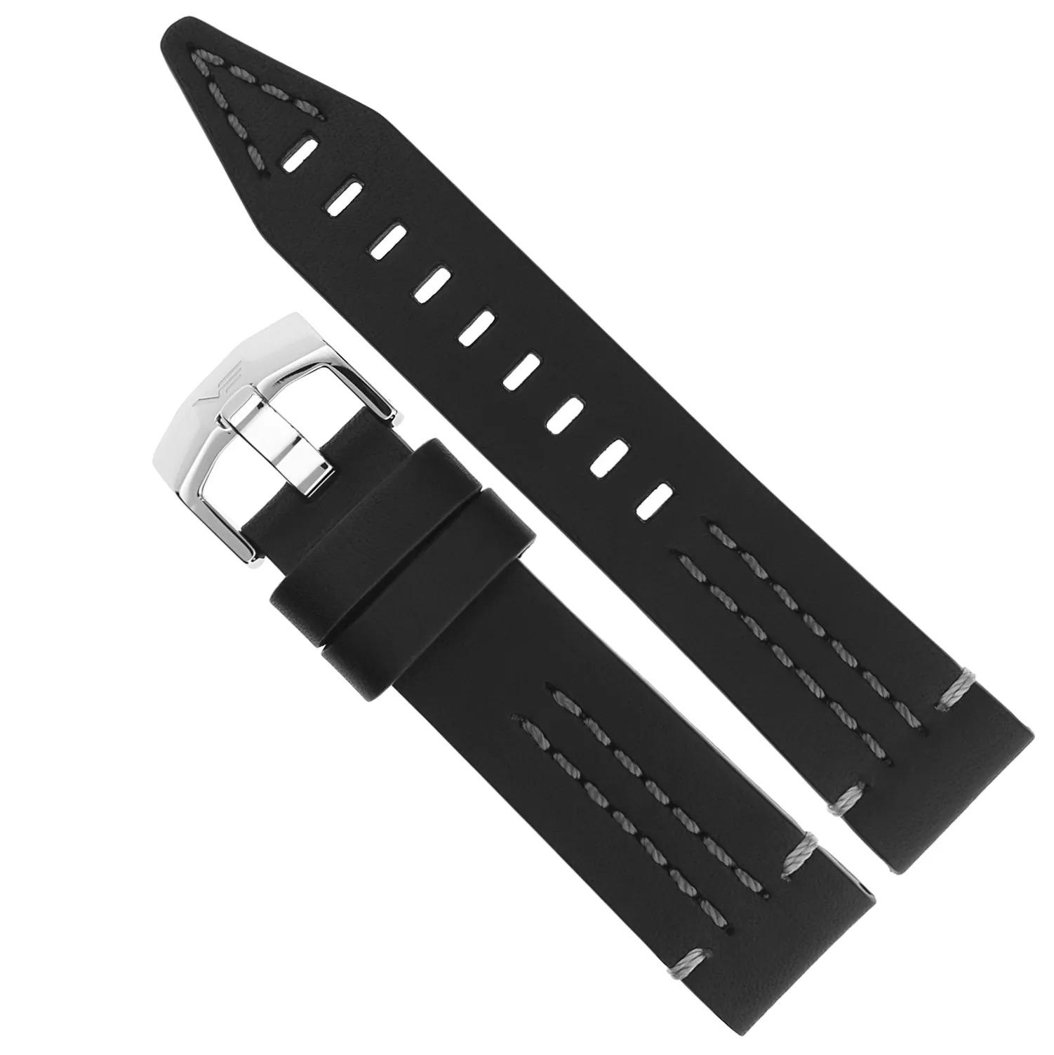 Pasek do zegarka Vostok Europe Pasek Rocket N1 22mm - Skóra (E711) czarny z szarym przeszyciem błyszcząca klamra ★ OFICJALNY SKLEP ★ Kod rabatowy ★ PayPo GRATIS WYSYŁKA ZWROT DO 365 DNI