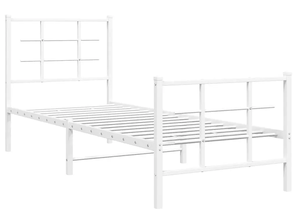 Białe pojedyncze łóżko metalowe 80x200 cm - Alester