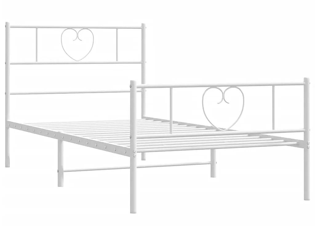 Białe metalowe łóżko rustykalne 100x200 cm W1-N69