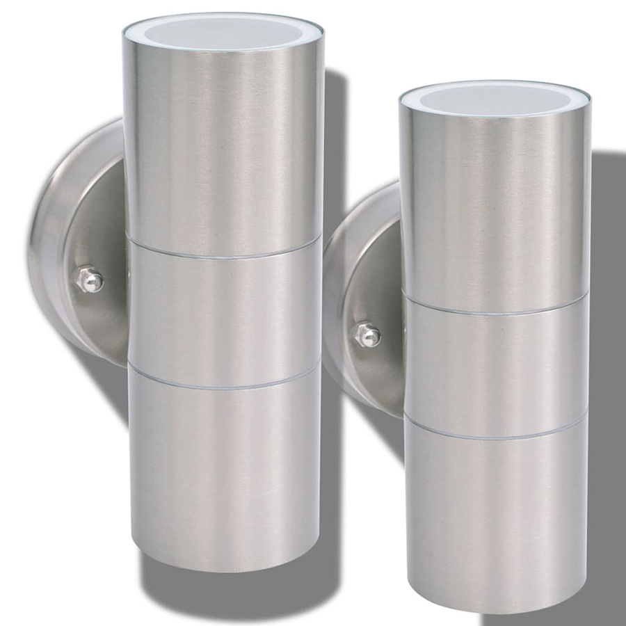 Nowoczesny komplet 2 srebrnych kinkietów zewnętrznych - O-005 C8-W64