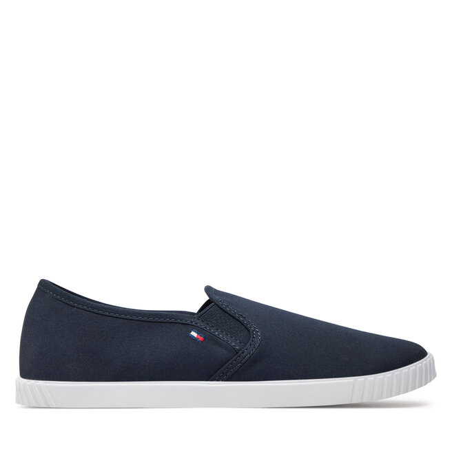 Tenisówki Tommy Hilfiger Canvas Slip-On Sneaker FW0FW07806 Granatowy