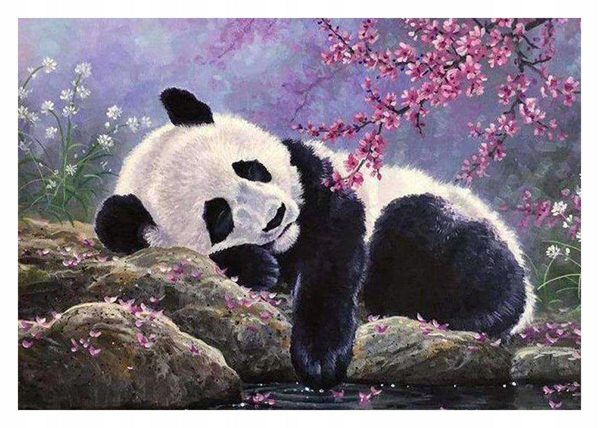 Haft diamentowy mozaika diamentowa zestaw xxl 5d dla dzieci 30*40 panda