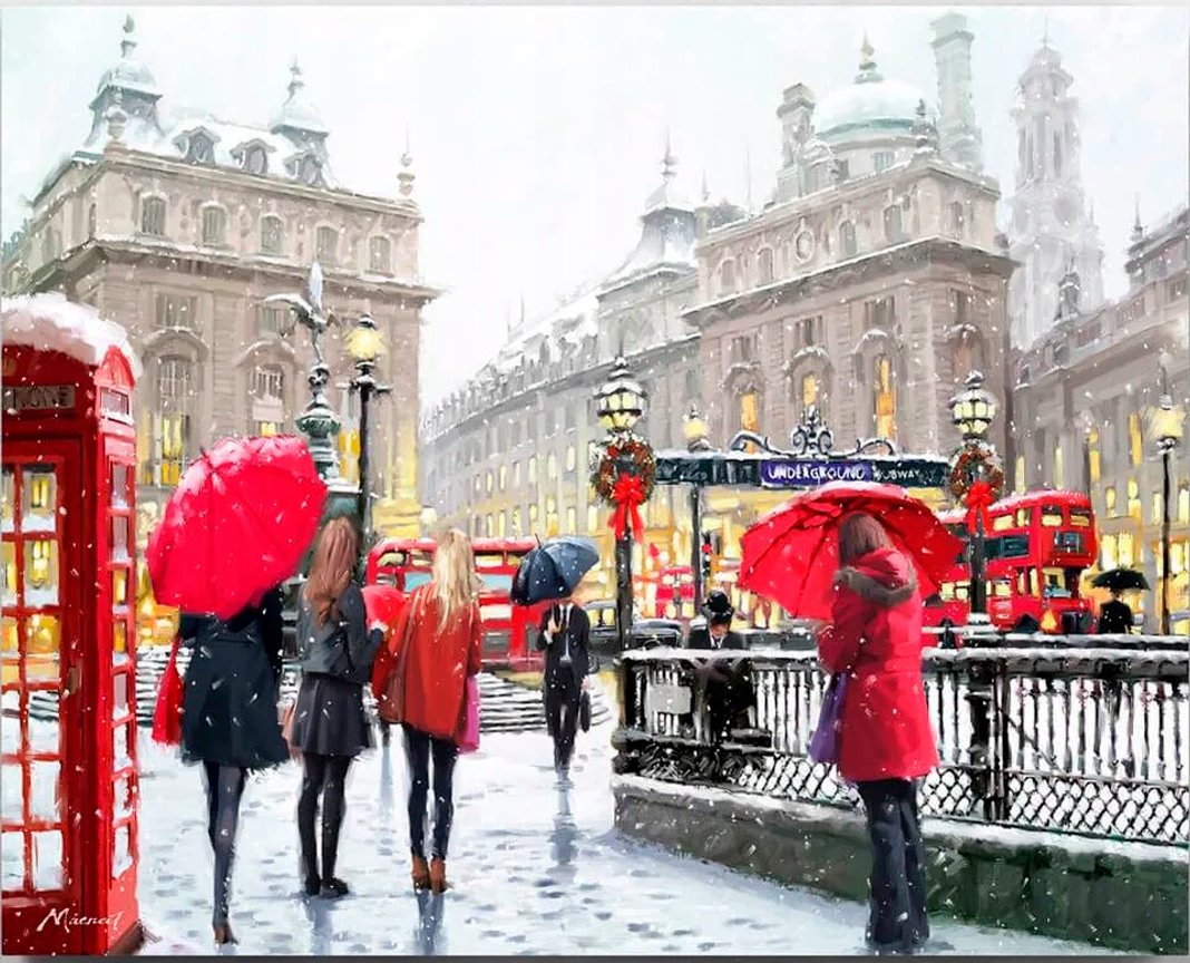Haft diamentowy mozaika diamentowa zestaw xxl 5d dla dzieci 30*40 london