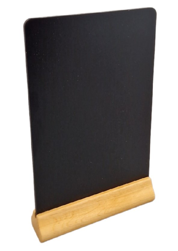 Tabliczka STOJAK INFORMACYJNY drewniany NA STOLIK dwustronny A4 brzoza