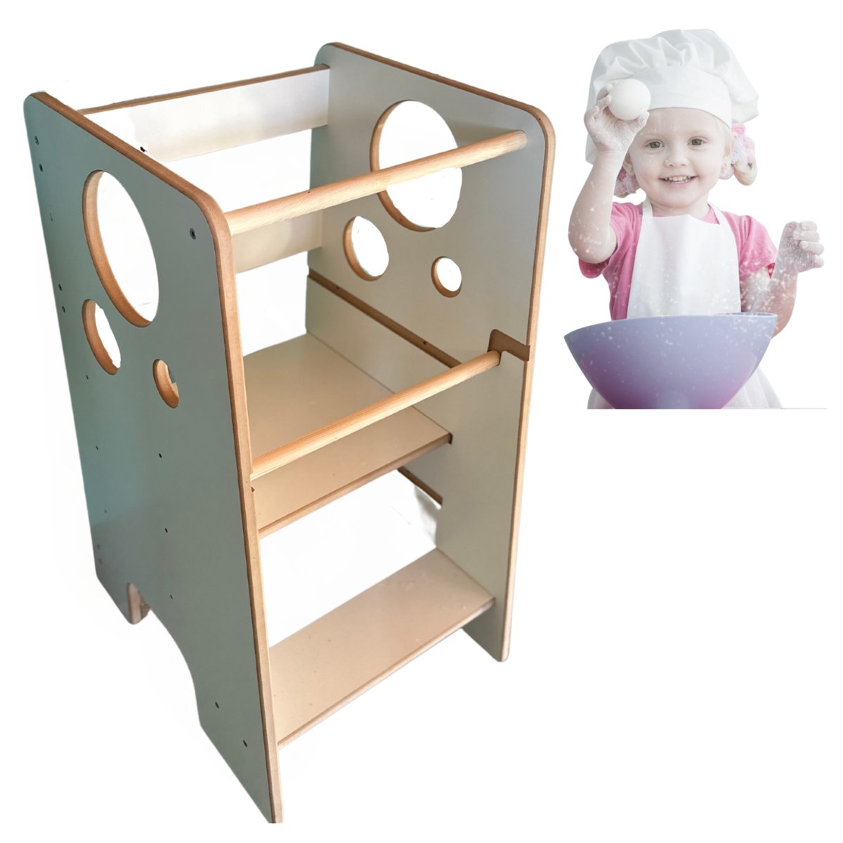 Zdjęcia - Krzesełko do karmienia Helper KITCHEN  pomocnik kuchennych KRZESEŁKO DO KUCHNI dla dzieci wytrzymałe MDF BASIC 