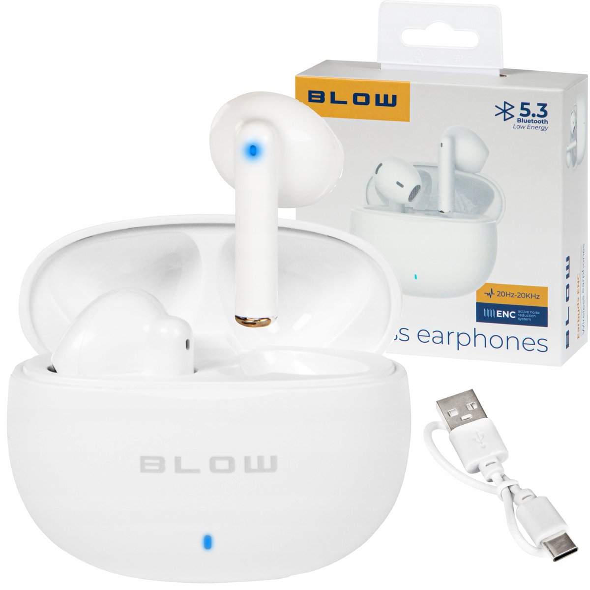 SŁUCHAWKI BEZPRZEWODOWE DOKANAŁOWE DOUSZNE BLUETOOTH 5.3 ENC REDUKCJA SZUMU
