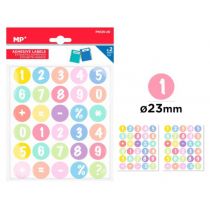 Main Paper Naklejki cyferki i znaki matematyczne 23mm 2 arkusze MP