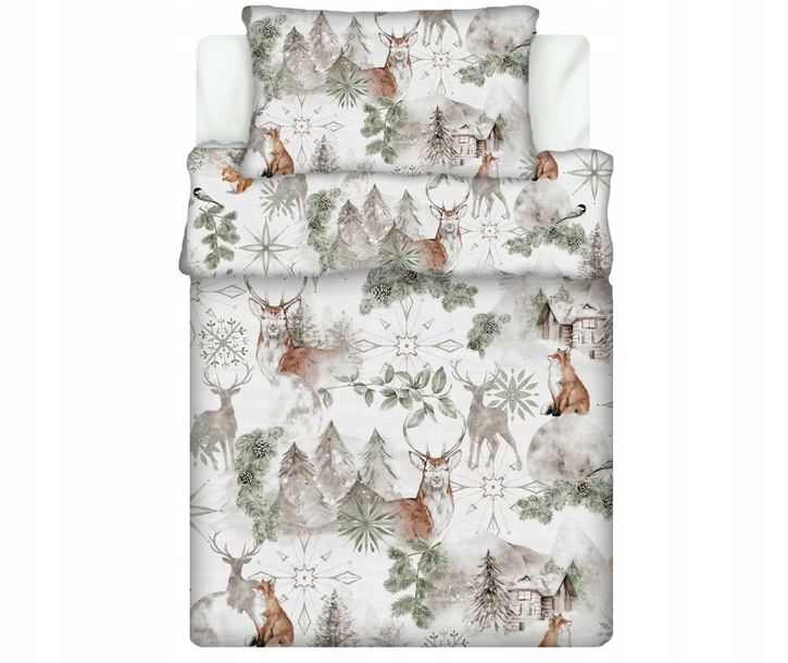 Pościel Dziecięca 100x135 Do Łóżeczka 100% Bawełna Wzór Świąteczny