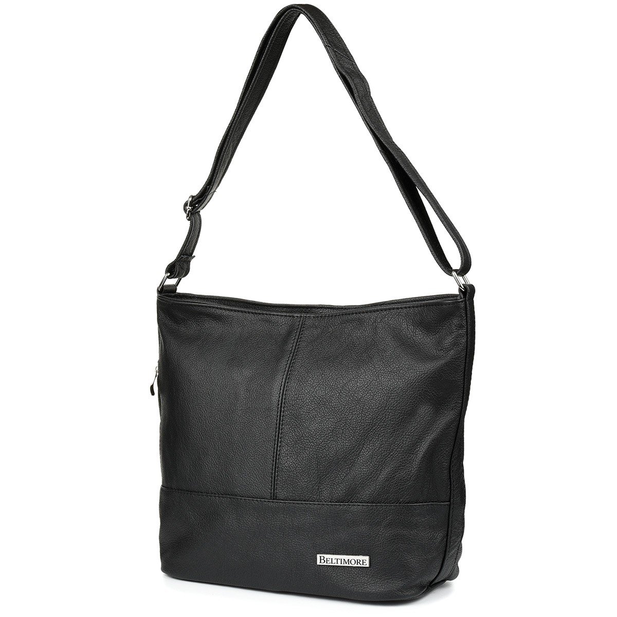 CZARNA Beltimore SKÓRZANA LISTONOSZKA POLSKA PRODUKCJA REGULOWANY PASEK G81 czarny