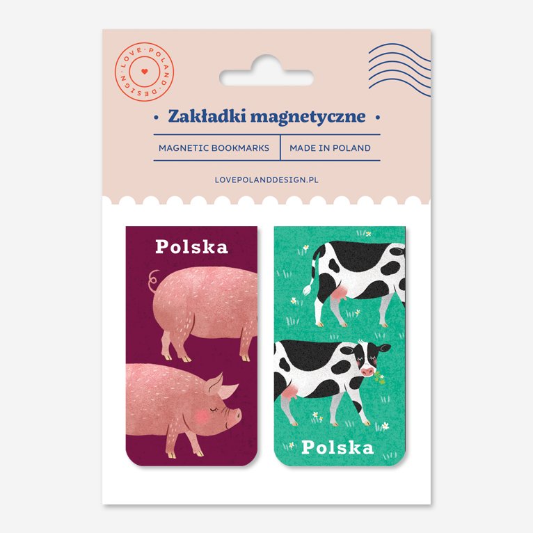 Zakładki Magnetyczne Świnka + Krowa