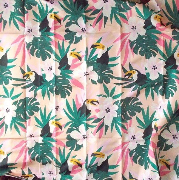 boho obrus 180x130 cm, plamoodporny obrus we wzory -tukan