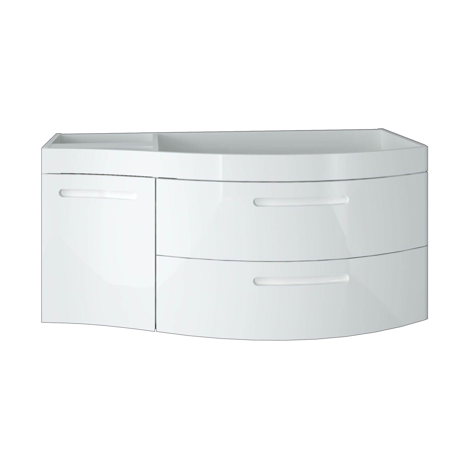 Szafka łazienkowa pod umywalkę Devo Vena 2.0 110 cm prawa arctic white VE2-SU1D2SP-2-F01