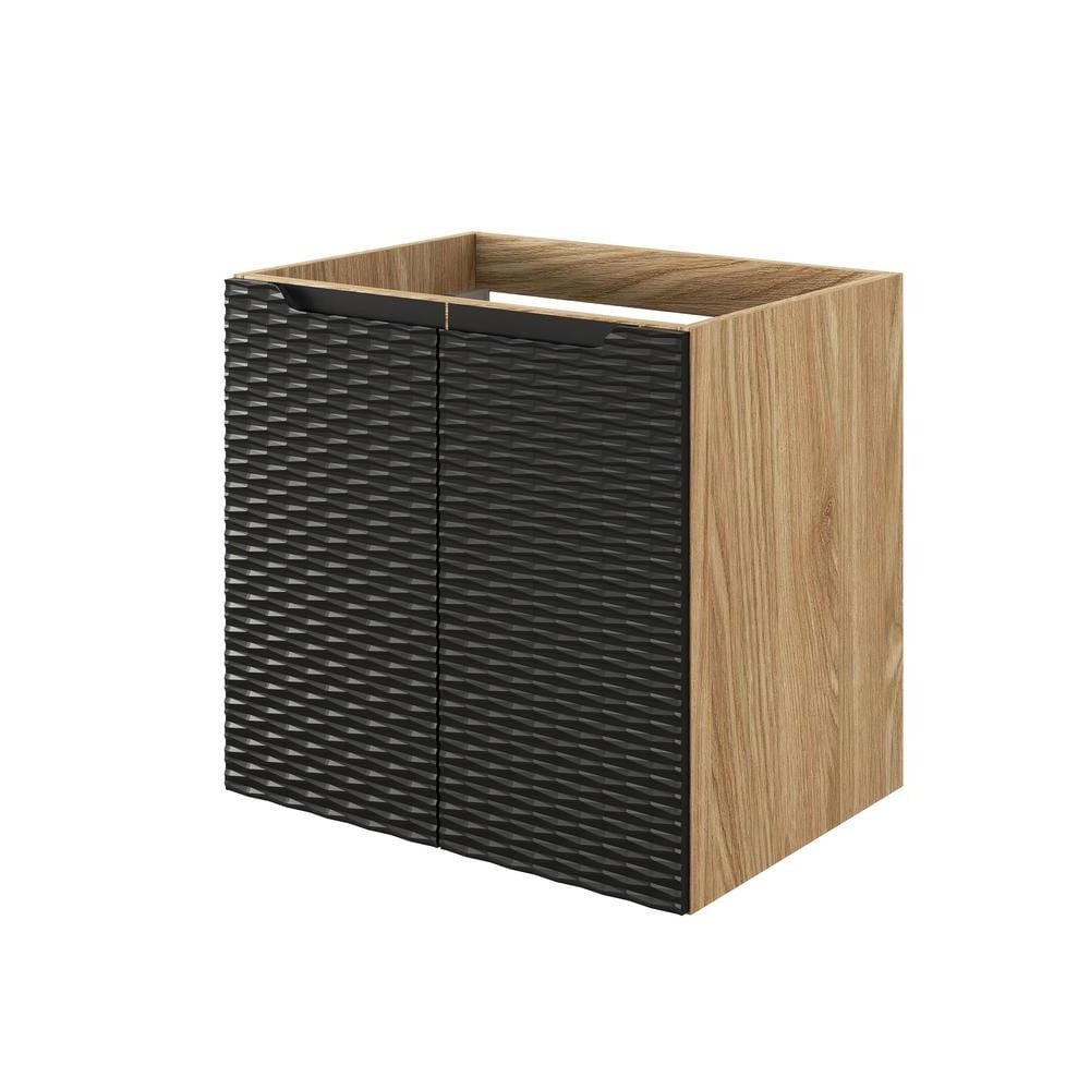 Szafka łazienkowa pod umywalkę Comad Ocean 60 cm czarny/jasne drewno 82-60-2D