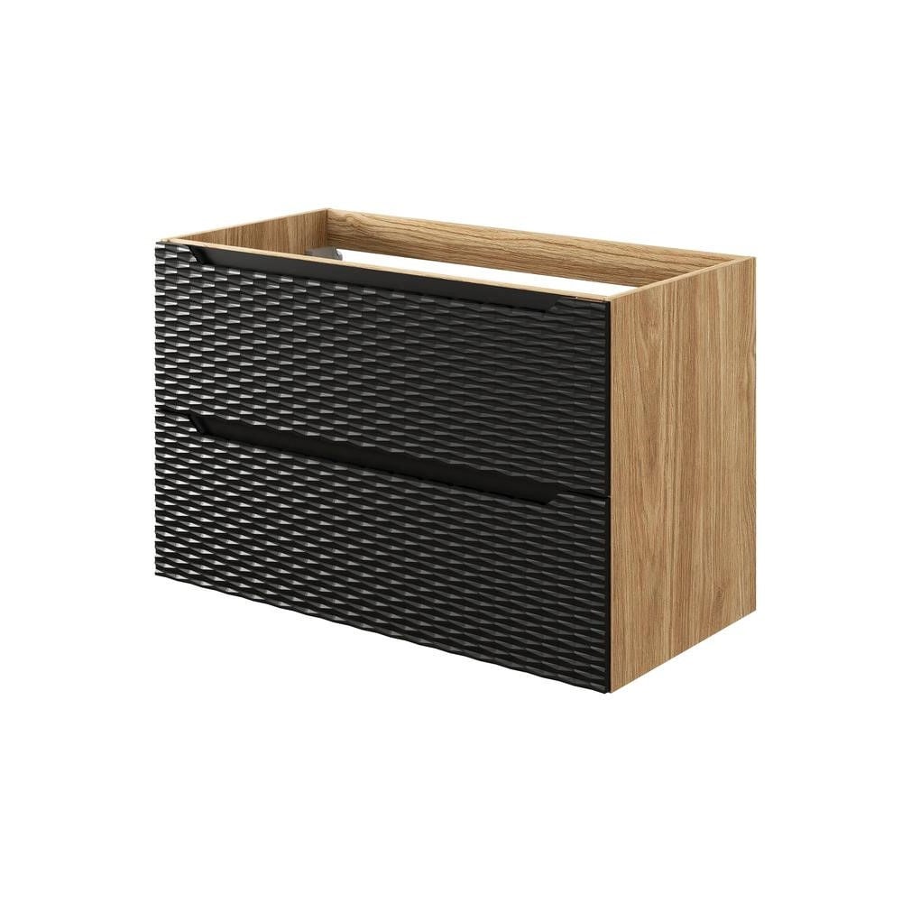 Szafka łazienkowa pod umywalkę Comad Ocean 90 cm czarny/jasne drewno 82-90-2S