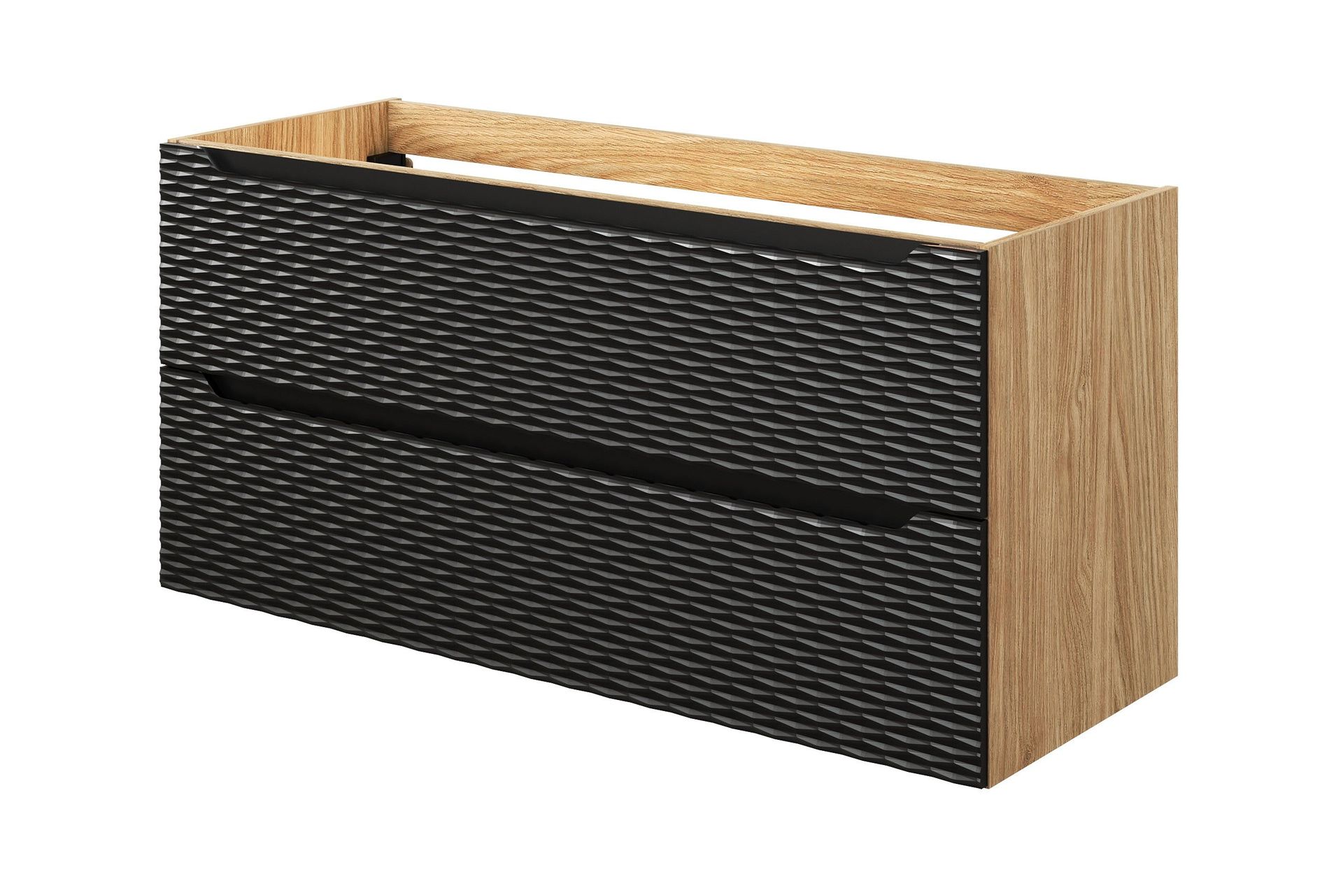 Szafka łazienkowa pod umywalkę Comad Ocean 120 cm czarny/jasne drewno 82-120-2S