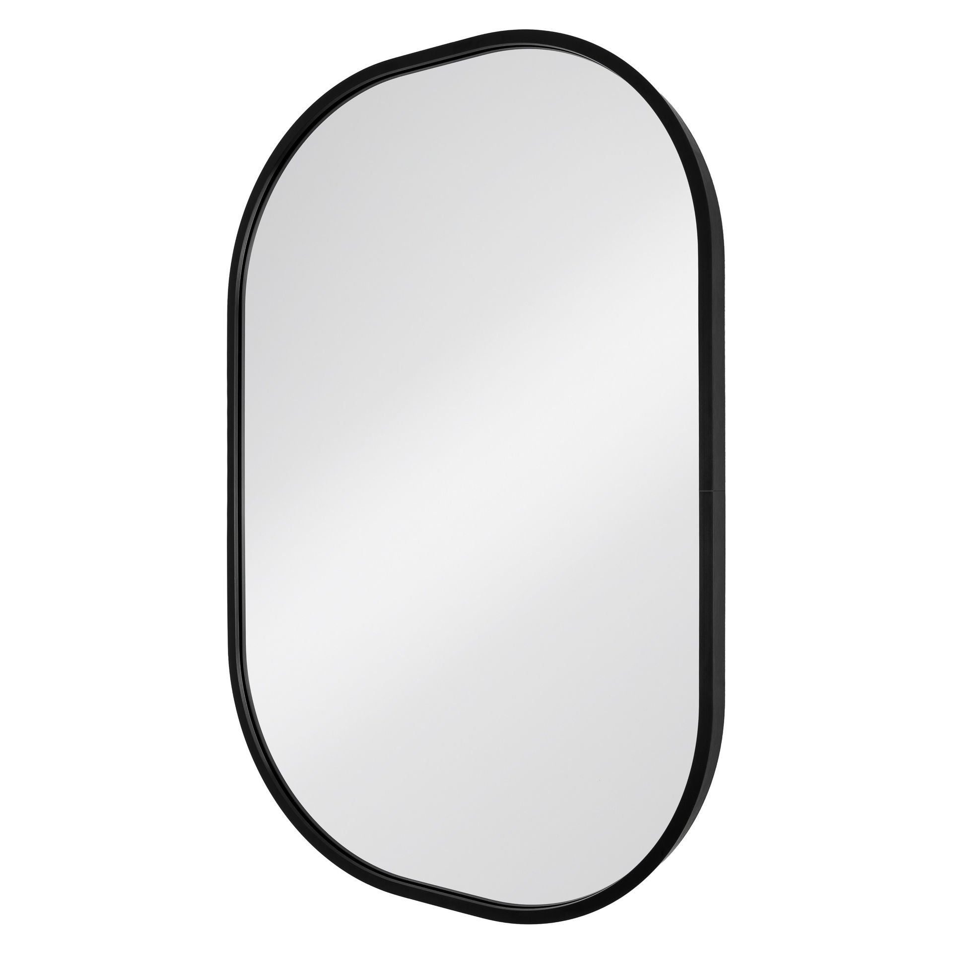 Lustro łazienkowe owalne 40x60 cm Dubiel Vitrum Luis w ramie czarny szczotkowany