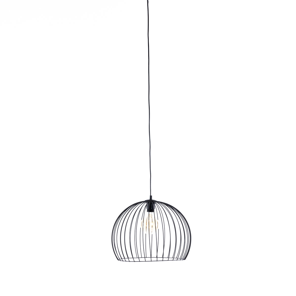 Honsel Nowoczesna lampa wisząca czarna 40 cm - Koopa