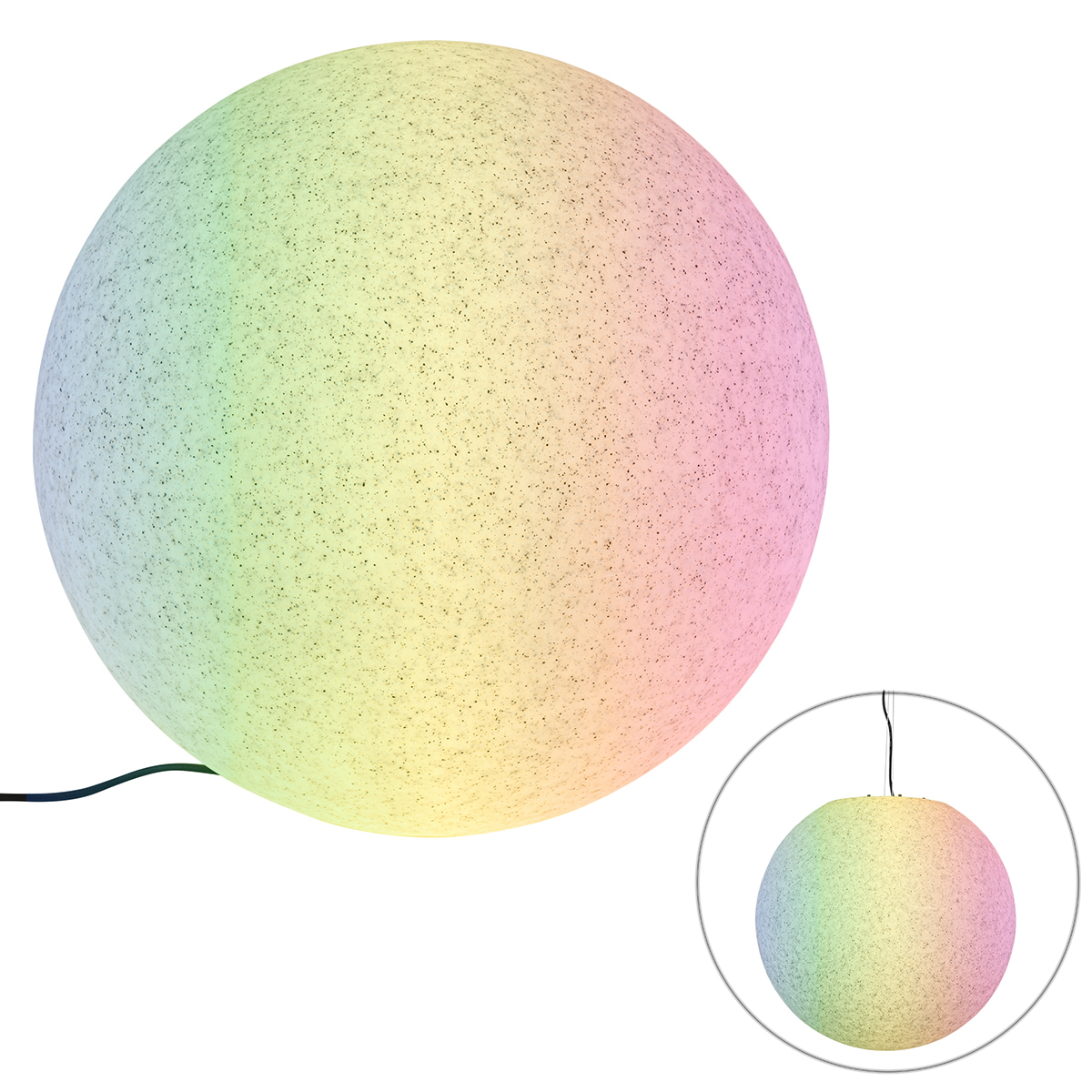 QAZQA Inteligentna lampa zewnętrzna szara 56 cm IP65 z diodą LED - Nura