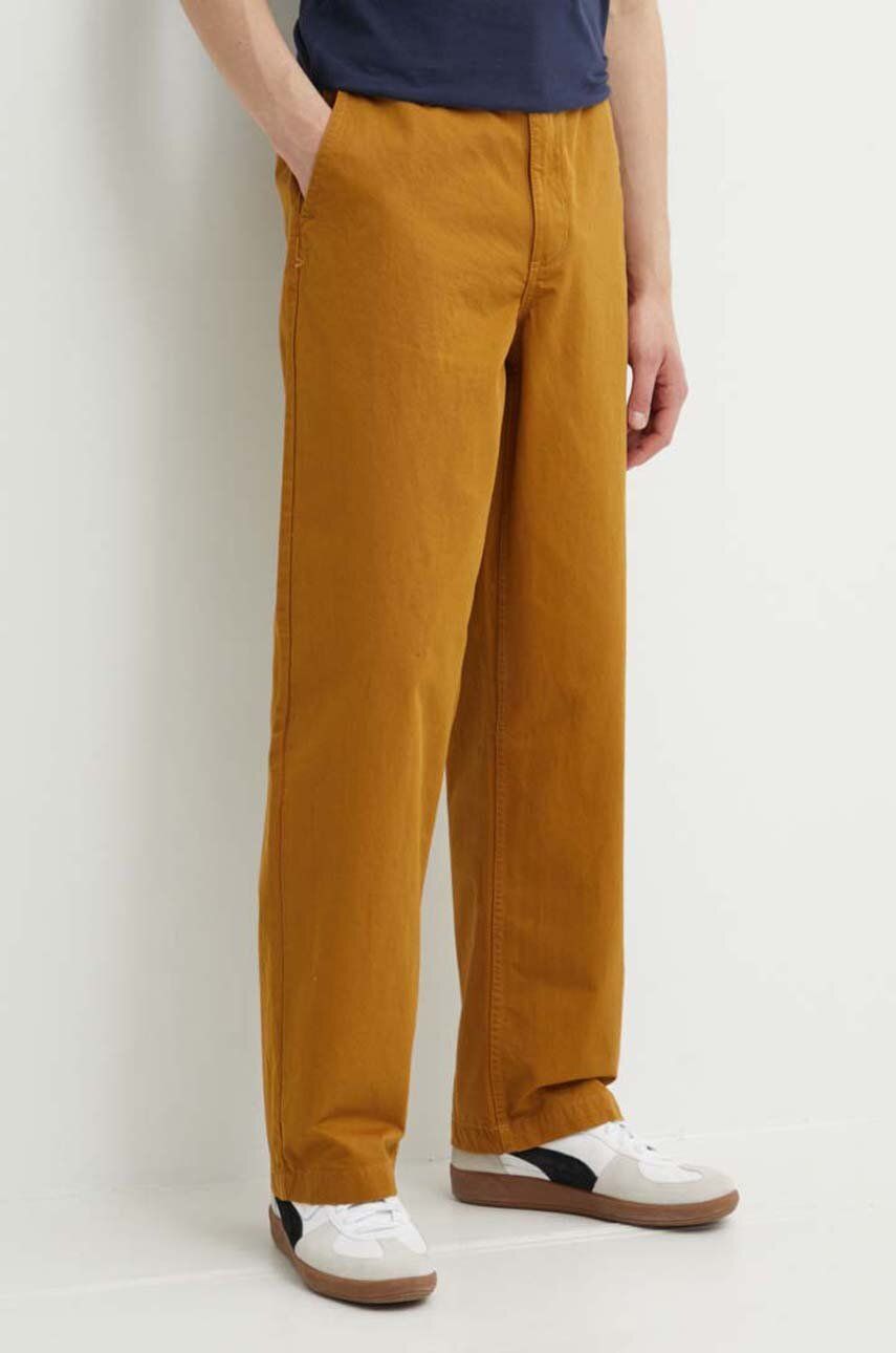 Vans spodnie bawełniane kolor brązowy w fasonie chinos VN0000051M71